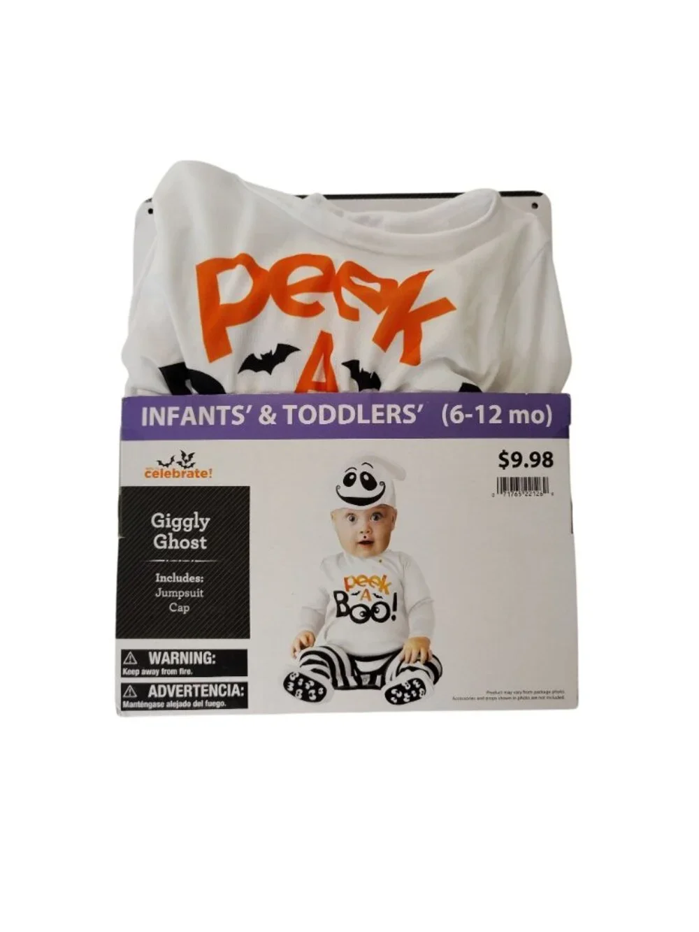 Infants and Toddlers 6-12 Mo Giggly Ghost Halloween Costume Jumpsuit only